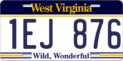 WV license plate 1EJ876