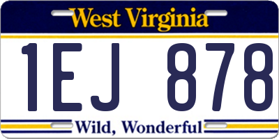 WV license plate 1EJ878