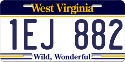 WV license plate 1EJ882
