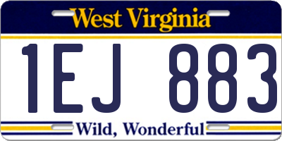 WV license plate 1EJ883