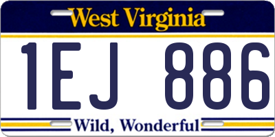 WV license plate 1EJ886