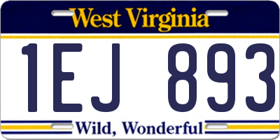 WV license plate 1EJ893