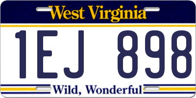 WV license plate 1EJ898