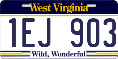 WV license plate 1EJ903