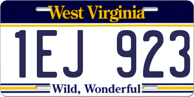 WV license plate 1EJ923