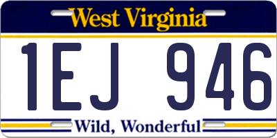 WV license plate 1EJ946
