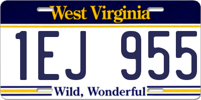 WV license plate 1EJ955