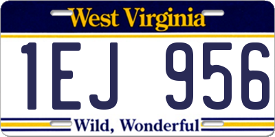 WV license plate 1EJ956
