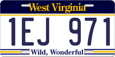 WV license plate 1EJ971