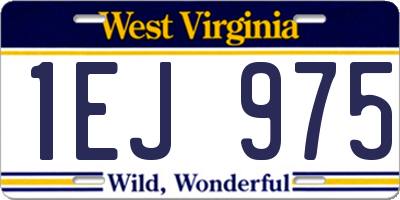 WV license plate 1EJ975