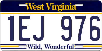 WV license plate 1EJ976