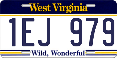 WV license plate 1EJ979