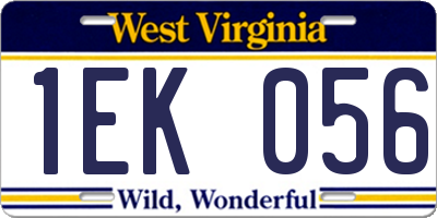 WV license plate 1EK056