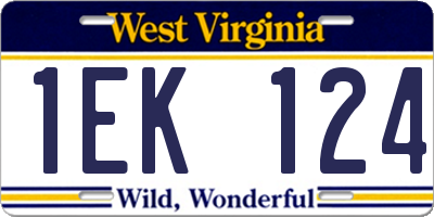 WV license plate 1EK124