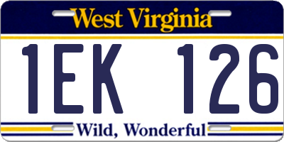 WV license plate 1EK126