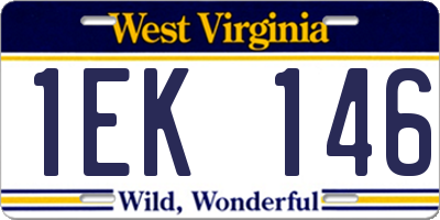 WV license plate 1EK146
