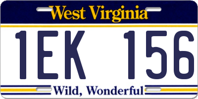 WV license plate 1EK156
