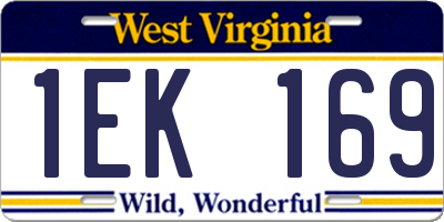WV license plate 1EK169