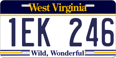 WV license plate 1EK246