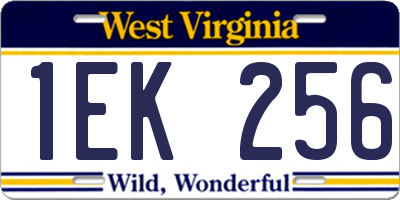 WV license plate 1EK256
