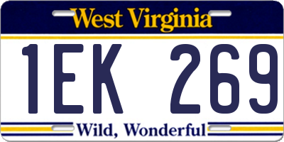 WV license plate 1EK269