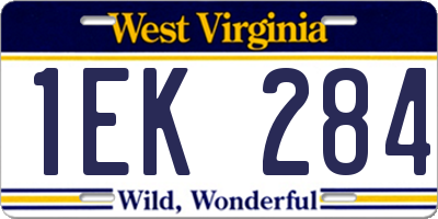 WV license plate 1EK284