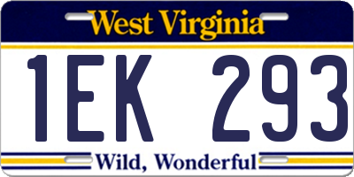 WV license plate 1EK293