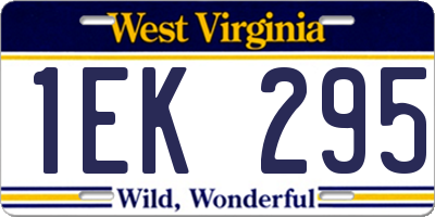 WV license plate 1EK295