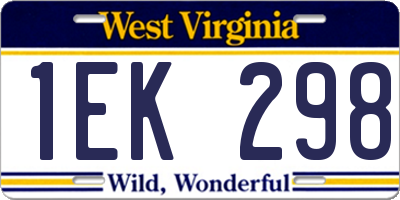 WV license plate 1EK298