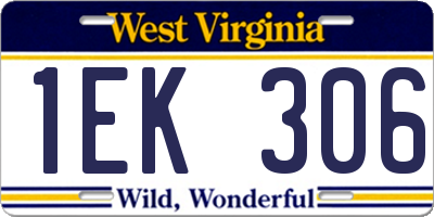 WV license plate 1EK306