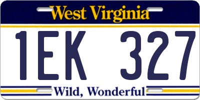 WV license plate 1EK327