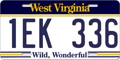 WV license plate 1EK336