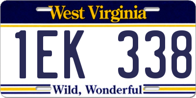 WV license plate 1EK338