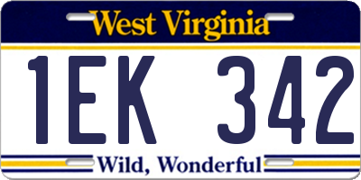 WV license plate 1EK342
