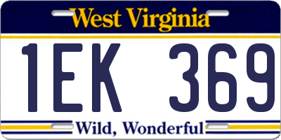 WV license plate 1EK369