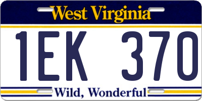 WV license plate 1EK370