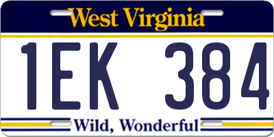 WV license plate 1EK384