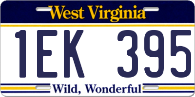 WV license plate 1EK395