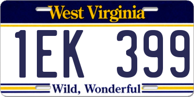 WV license plate 1EK399
