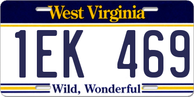 WV license plate 1EK469