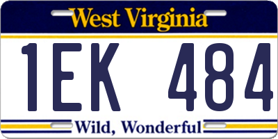 WV license plate 1EK484