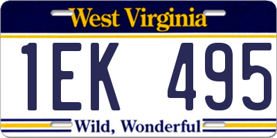 WV license plate 1EK495