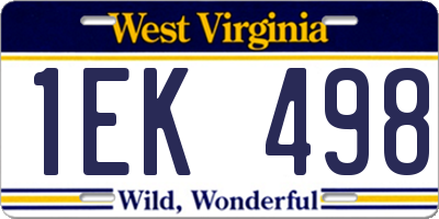 WV license plate 1EK498