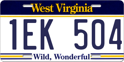 WV license plate 1EK504