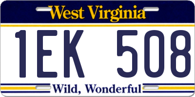 WV license plate 1EK508