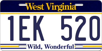 WV license plate 1EK520