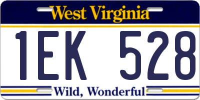 WV license plate 1EK528