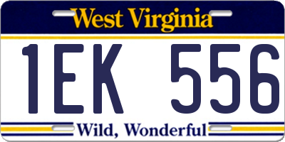WV license plate 1EK556