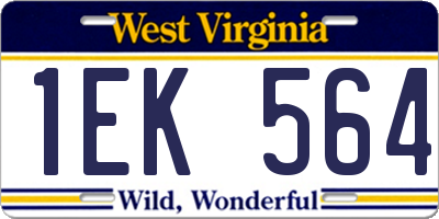 WV license plate 1EK564