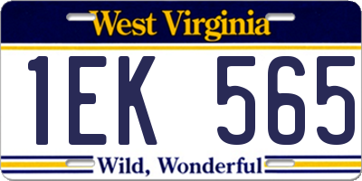 WV license plate 1EK565